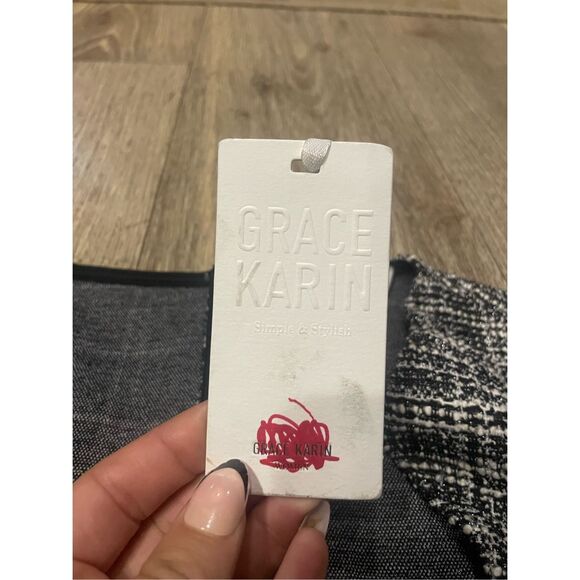 Grace Karin Black and White Cap Sleep Dress Medium New - Picture 3 of 6